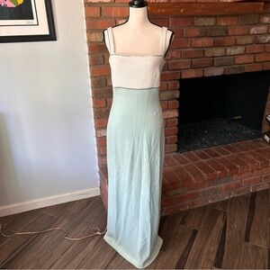 St. John Santana Knit Sleeveless Maxi Gown Dress in Baby Blue  Sz 8